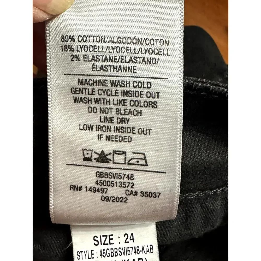 Joe's JeansHigh Rise Ankle Skinny Black Denim 24 NWT Premium Fit Classic Stretch